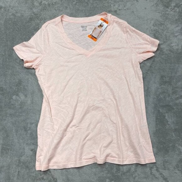 Felina Womens XXL V-Neck Short Sleeve Pink Tee Shirt d0617 - Picture 3 of 8